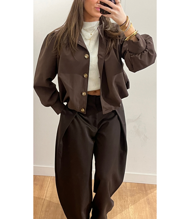 Color Club Blouse Liv - Dark Brown