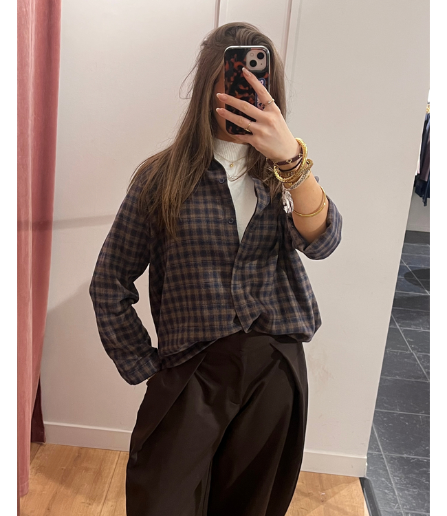 Color Club Blouse Maud - Brown/Blue