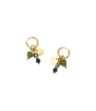 Oorbellen Bea - Gold/Green