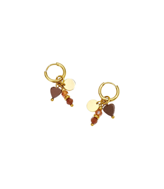 Oorbellen Bea - Gold/Brown
