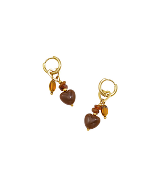 Oorbellen Saar - Gold/Brown