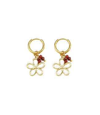 Oorbellen Fleur - Gold/Brown