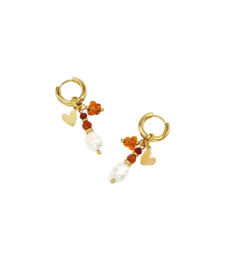 Oorbellen Noa - Gold/Brown