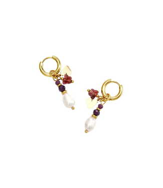 Oorbellen Noa - Gold/Purple