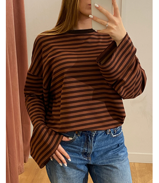 Longsleeve Mila - Camel/Dark Brown