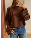 Longsleeve Mila - Camel/Dark Brown