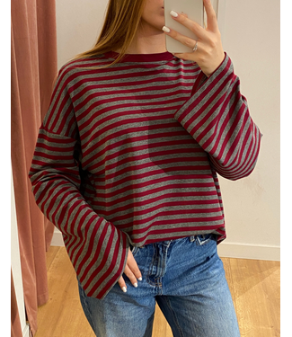 Longsleeve Mila - Red/Grey