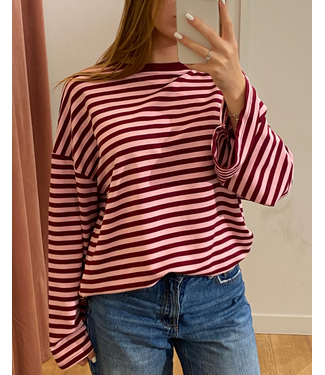 Longsleeve Mila - Bordeaux/Pink