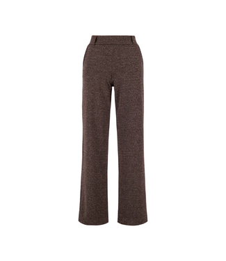 Zusss Tweed Stretch Trousers with Center Front Seam - Dark Choco