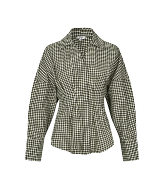 MbyM Isidor Blouse - Smoked Olive Check