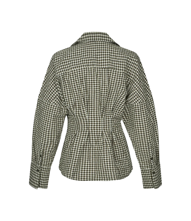 MbyM Isidor Blouse - Smoked Olive Check