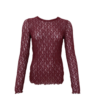 Black Colour Cecily Lace Blouse - Plum