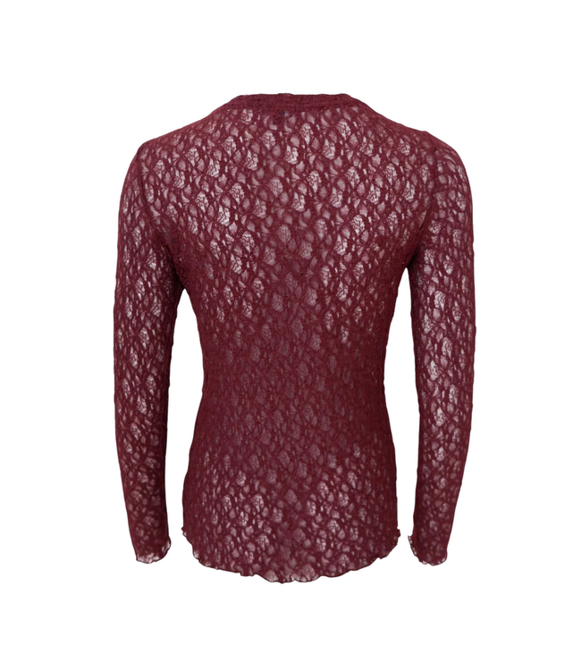 Black Colour Cecily Lace Blouse - Plum