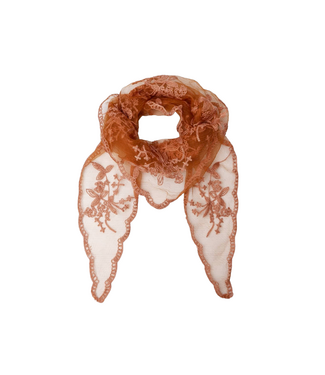 Black Colour Miriana Triangle Lace Scarf - Tobacco