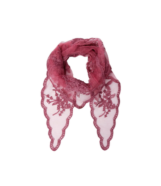 Black Colour Miriana Triangle Lace Scarf - Wine