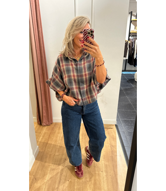 Blouse Fien - Red/Grey