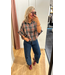 Blouse Fien - Red/Grey