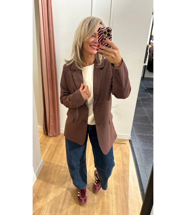 Black Colour Etienne Blazer - Light Pink