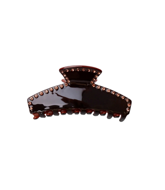 Black Colour Morena Medium Hair Claw - Coffee