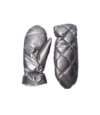 Black Colour Paloma Quilted Mittens - Gun