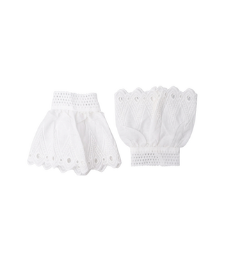 Black Colour Reeva Lace Cuffs - White