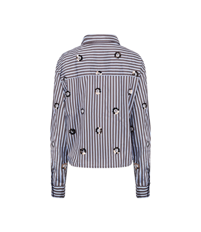 Nukus Amy Blouse Stripe - Chocolate/Sky