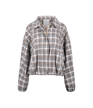 Nukus Dominique Jacket Check - Taupe/Off White
