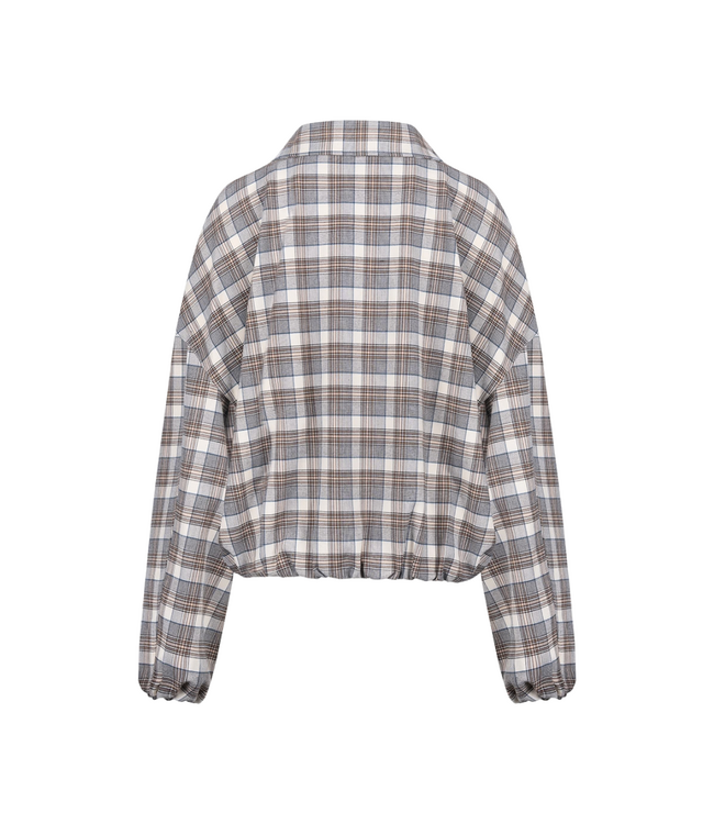 Nukus Dominique Jacket Check - Taupe/Off White