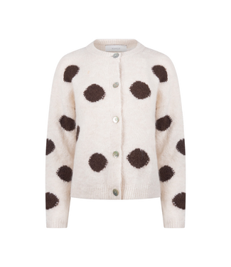 Nukus Laure Cardigan Dots - Off White/Chocolate