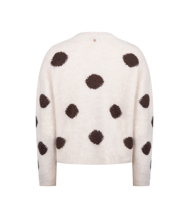 Nukus Laure Cardigan Dots - Off White/Chocolate
