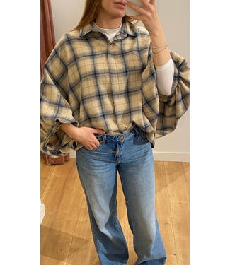 Blouse Fien - Beige/Light Blue
