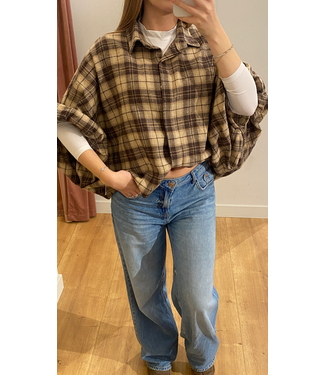 Blouse Fien - Dark Brown/Beige