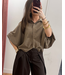 Blouse Fien - Dark Brown/Black