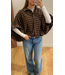 Blouse Fien - Dark Brown/Camel/Red