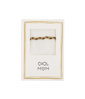 Zusss Bracelet Braided Cool Mom - White/Ochre