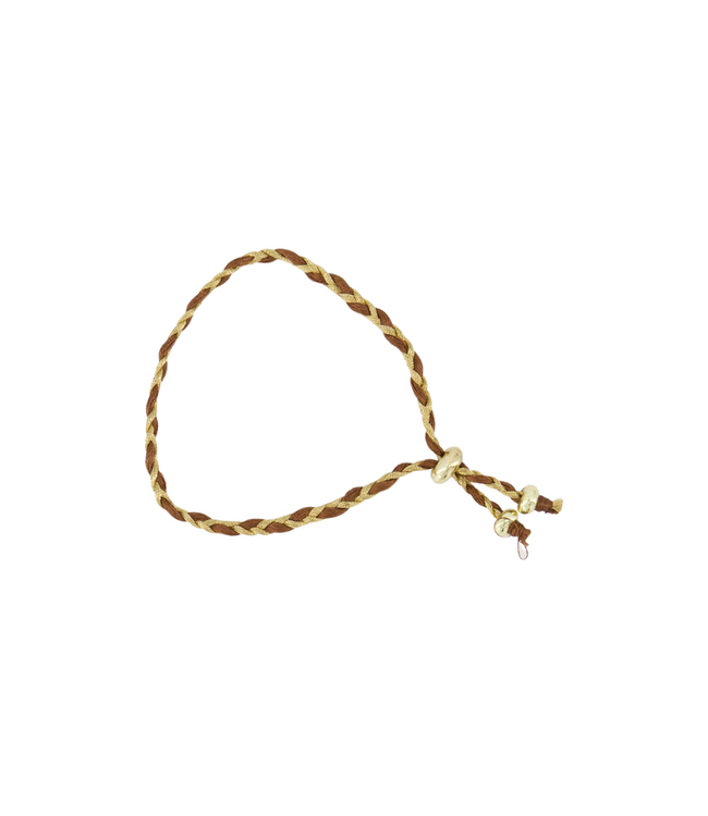 Zusss Bracelet Braided Cool Mom - White/Ochre