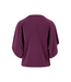 Zusss Boat Neck Top with Piping and Butterfly Sleeve - Burgundy