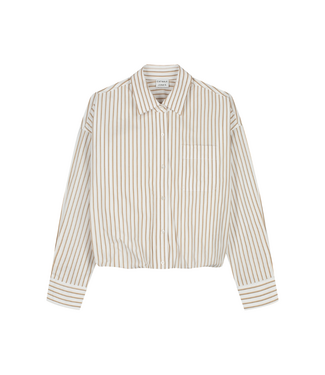 Catwalk Junkie Tuck In Blouse - Off White/Brown