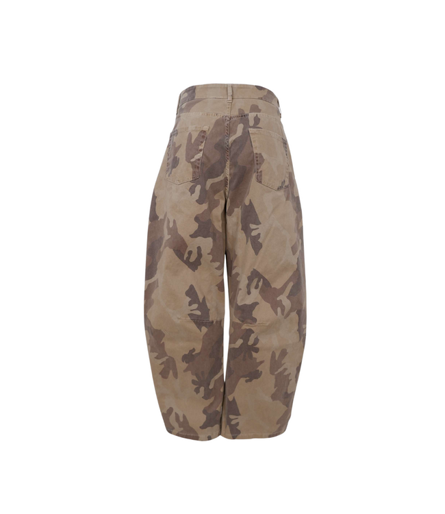 Black Colour Aila Barrel Pant - Brown Camouflage