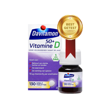 Davitamon Vitamine D 50+ Smelttabletten Citroensmaak