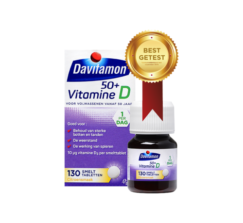 Davitamon Vitamine D 50+ Smelttabletten Citroensmaak