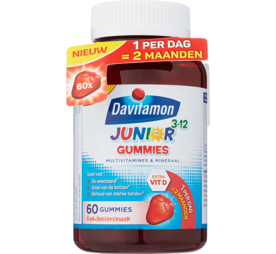 Junior 3-12 Gummies Aardbeiensmaak