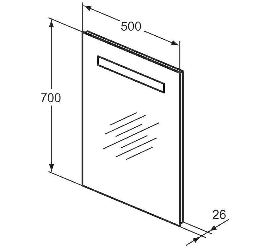 Badkamerspiegel met Verlichting - Wandspiegel 50x70x03 cm