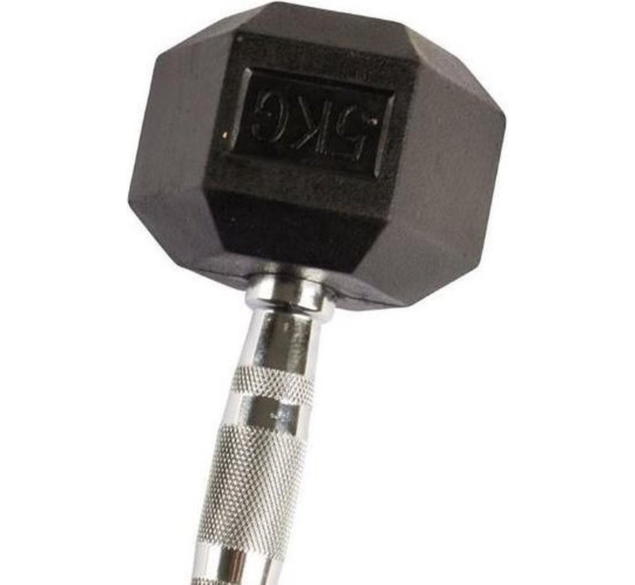 Dumbbell Hexagon - 5 kg Per Stuk - Voor intensief gebruik