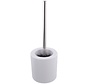 WC borstel + houder -Wit  Ø 10 x h 34 cm - Rond - Toiletborstel