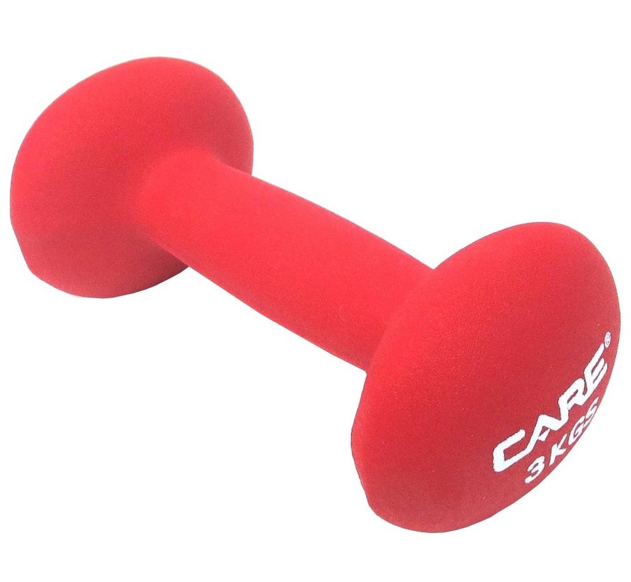 Dumbbells 3kg staal/Rood 2 stuks  totaal 6kg