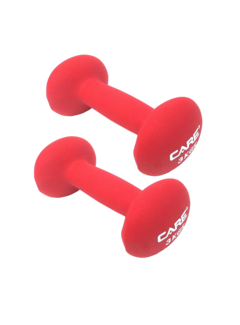 Dumbbells 3kg staal/Rood 2 stuks  totaal 6kg