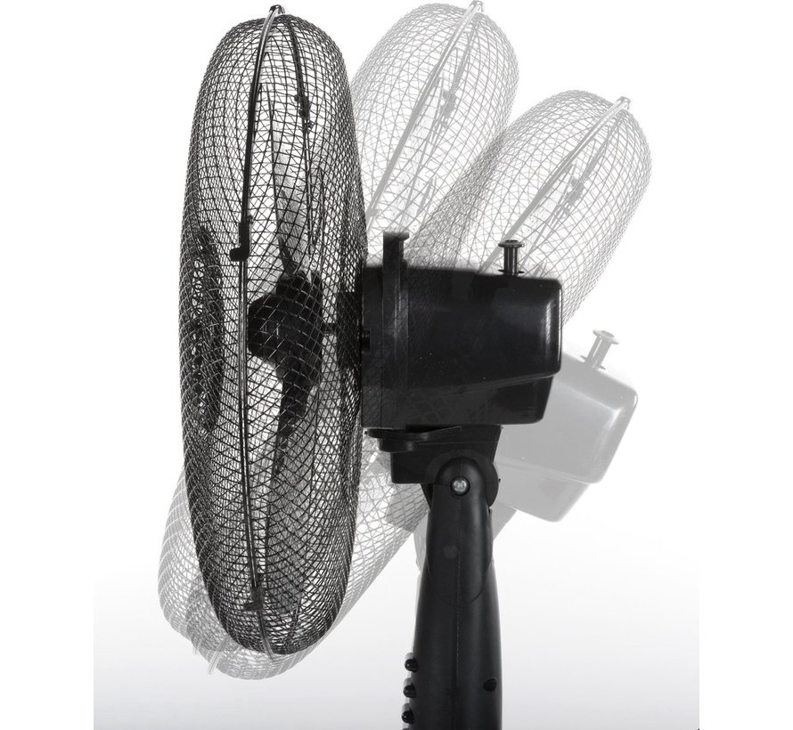 Lifetime Air Statiefventilator - Ø 40 cm - 42 W - 3 Snelheden - Zwenkfunctie - Zwart