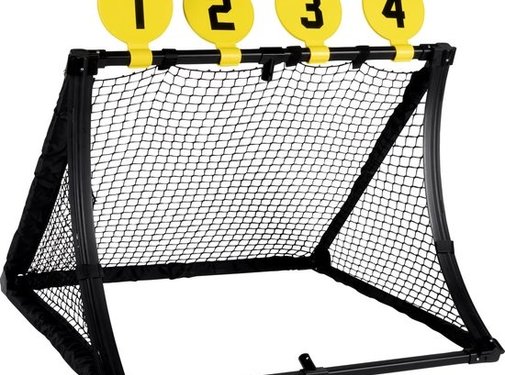 Dunlop Voetbaldoel - 4-in-1 - Met Voetbal, Pomp, Schietschijven en Haringen - 78 x 75 x 58 Cm