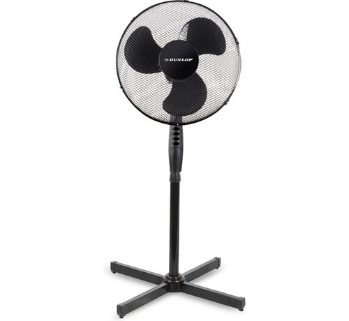 Dunlop vloerventilator - 3 Snelheden - Zwenkfunctie - 42 Watt - Zwart